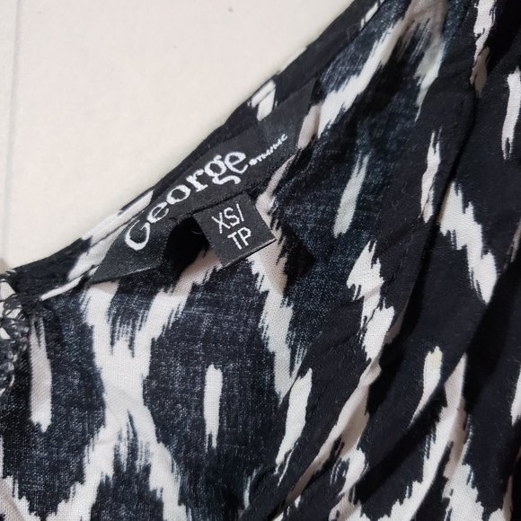 George black and white geometric Womens Summer Dress, sz XS - Picture 3 of 9